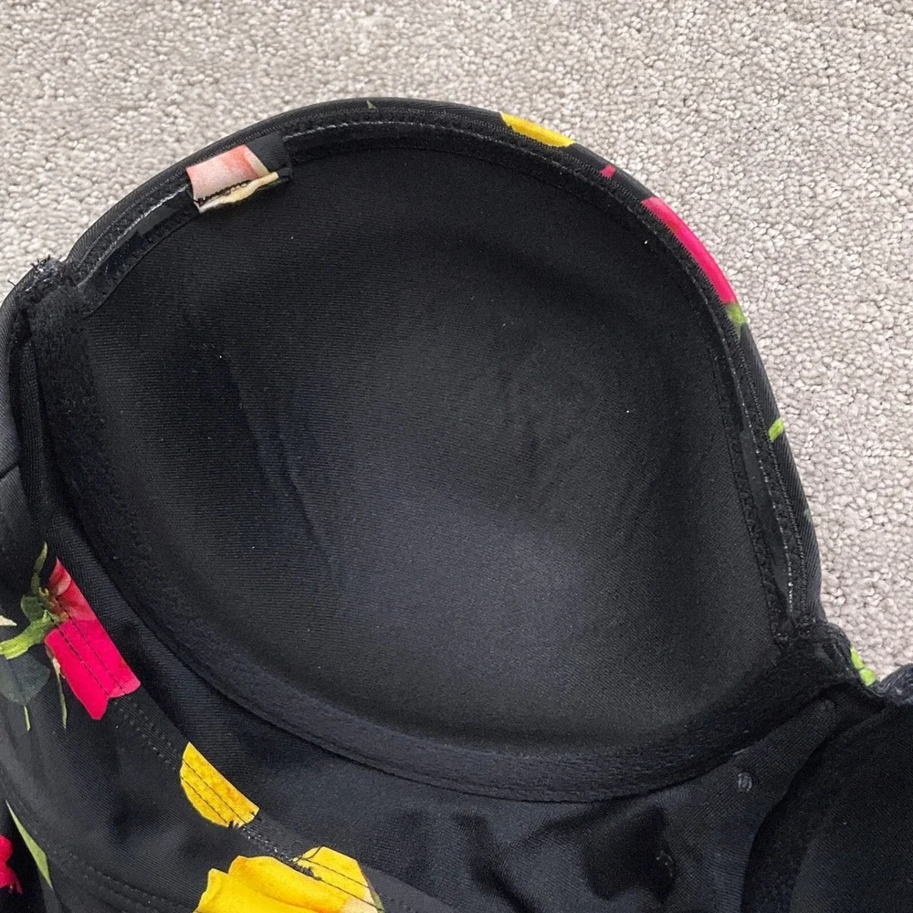 Ted Baker 1pc Swimsuit Women Medium  Black Floral Rose Garden Bustier Botanical - Picture 6 of 10